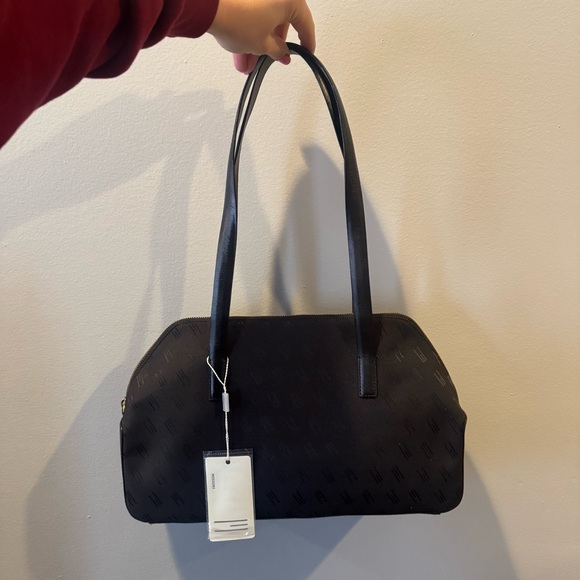 Missoni Handbags - Missoni Vintage Black Canvas and Leather Shoulder Bag